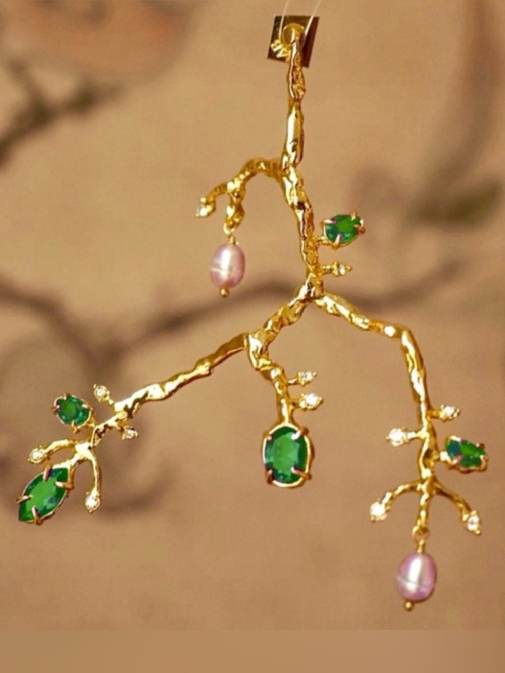 Alexis Bittar Green Crystal Branch Earrings